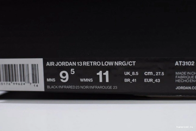Air Low Jordan AT3102-006 x 13 Black Clot Infrared 0901